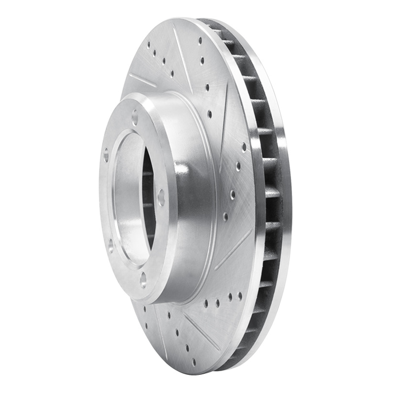 Lexus LX470 Brake Rotor (1) - Front Right - R1 Concepts - Drilled & Slotted - Silver - `98-`07